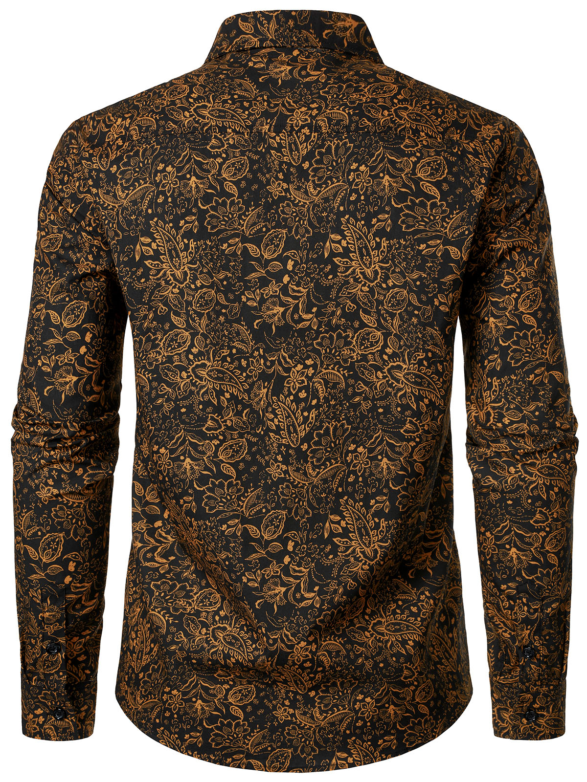 Radosław | Męska bawełniana koszula vintage z długim rękawem w kwiatowo-paisley wzór