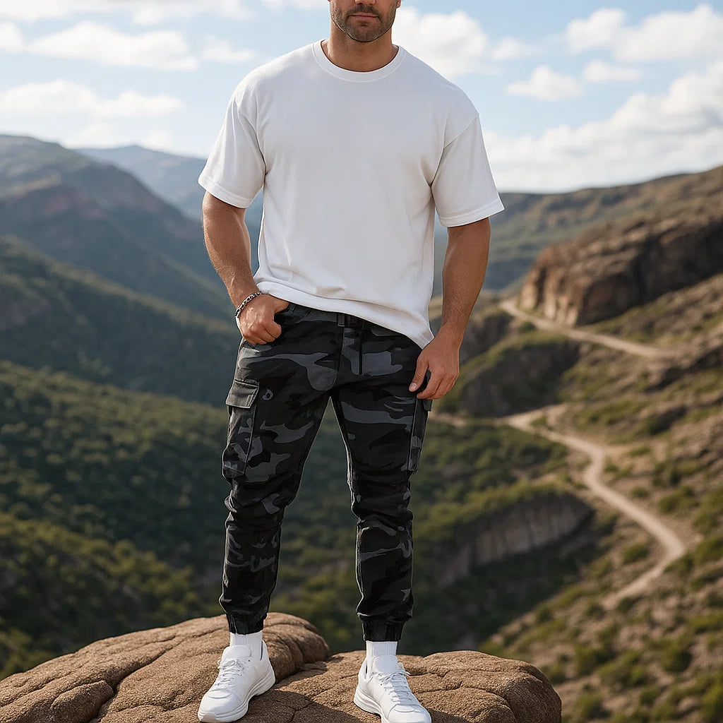 Grzegorz | Wysokiej jakości spodnie moro męskie